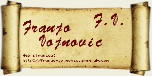 Franjo Vojnović vizit kartica